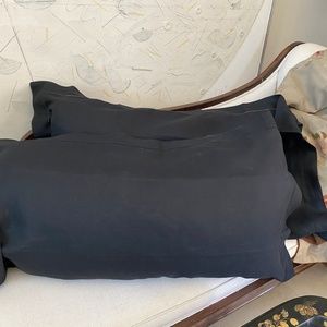 2 Scandia Home Black Hemstitch Linen King Sham Pillowcases